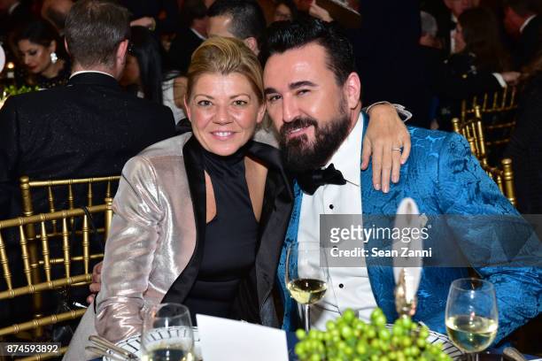 Virginie Morgon and Chris Salgardo attend Sidney Toledano and Peter Marino being honored at French Institute Alliance Francaise's Trophee des Arts...