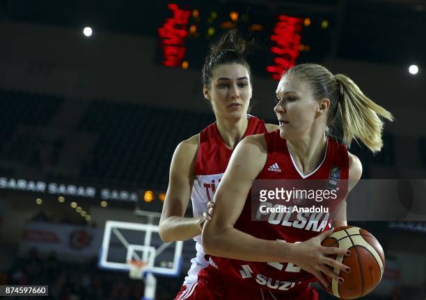 Daria Kaczmarczyk of Poland in action during the 2019 Women FIBA EuroBasket Qualification Group B match between Turkey and Poland at Ankara Sports...