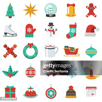 Christmas Icon Set in Flat Design Style Christmas Icon Set in Flat Design Style