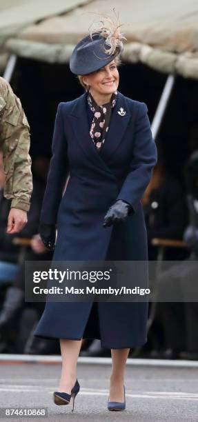 Sophie, Countess of Wessex attends 5 Rifles homecoming parade following a nine month operational deployment to Estonia at Ward Barracks, Bulford Camp...