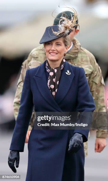 Sophie, Countess of Wessex attends 5 Rifles homecoming parade following a nine month operational deployment to Estonia at Ward Barracks, Bulford Camp...