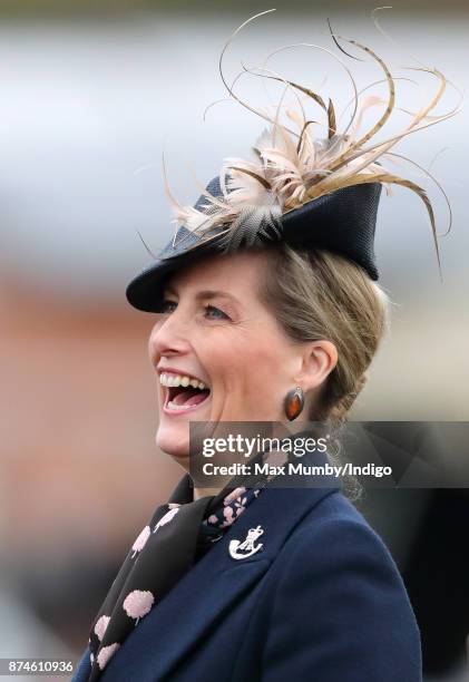 Sophie, Countess of Wessex attends 5 Rifles homecoming parade following a nine month operational deployment to Estonia at Ward Barracks, Bulford Camp...