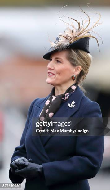 Sophie, Countess of Wessex attends 5 Rifles homecoming parade following a nine month operational deployment to Estonia at Ward Barracks, Bulford Camp...