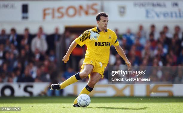 Spurs central defender Neil Ruddock in action during a Premiership match against Ipswich Town at Portman Road on August 30, 1992 in Ipswich, England.