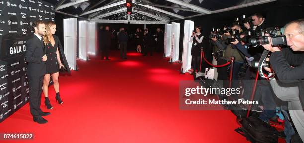 Juan Mata of Manchester United and his partner attend the annual United for UNICEF gala dinner at Old Trafford on November 15, 2017 in Manchester,...