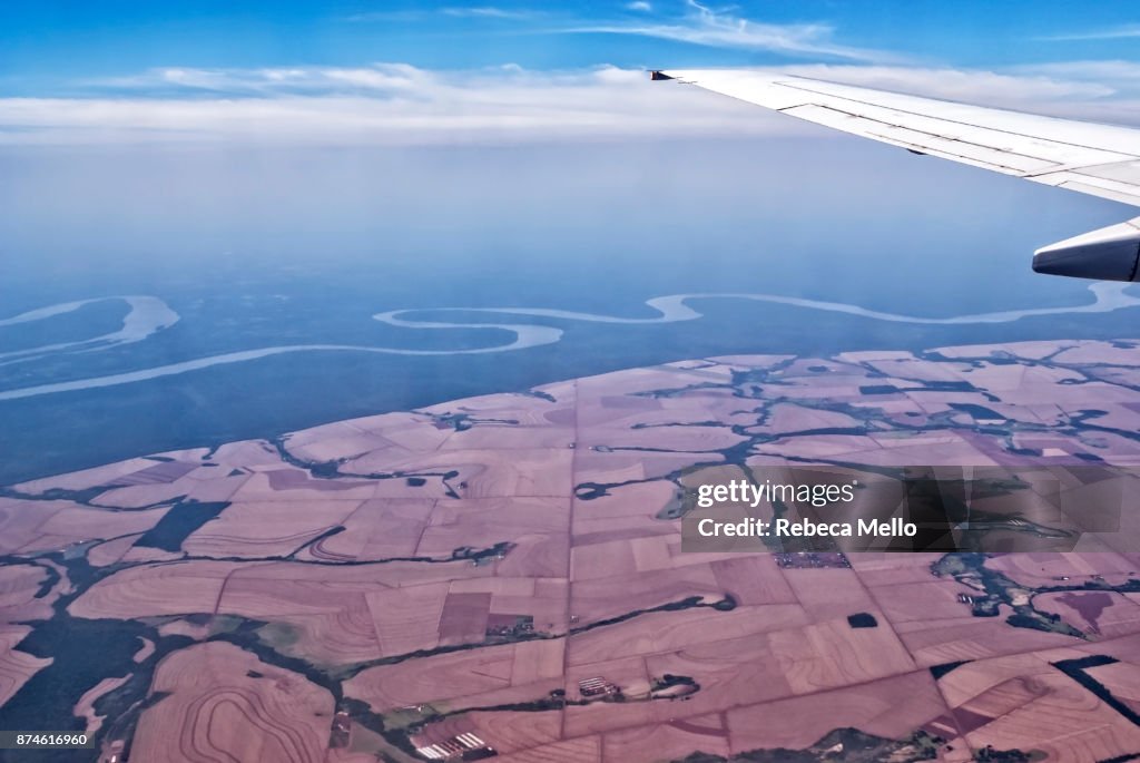 Flying over the state of Paraná, Brazil