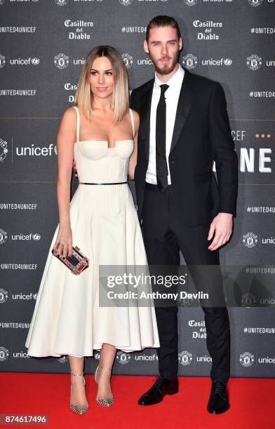 David de Gea and Edurne Garcia attend the United for Unicef Gala Dinner at Old Trafford on November 15, 2017 in Manchester, England.