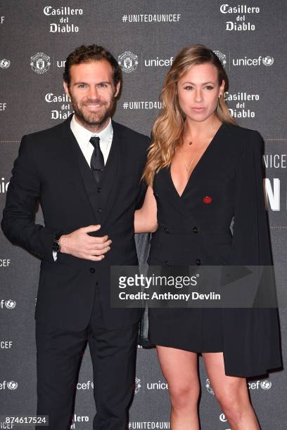 Juan Mata and Evelina Kamph attend the United for Unicef Gala Dinner at Old Trafford on November 15, 2017 in Manchester, England.