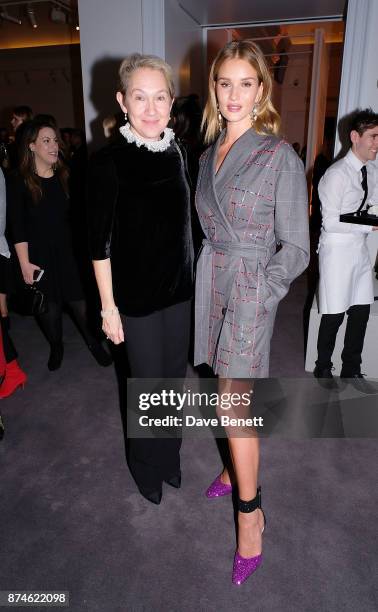 Justine Picardie and Rosie Huntington-Whiteley attend the Harper's Bazaar Power List of 150 visionary women, sponsored by She's Mercedes, at...