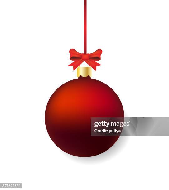 christmas ornament gold with bow - hanging ornaments stock illustrations