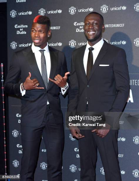 Paul Pogba and Stormzy attend the United for Unicef Gala Dinner at Old Trafford on November 15, 2017 in Manchester, England.