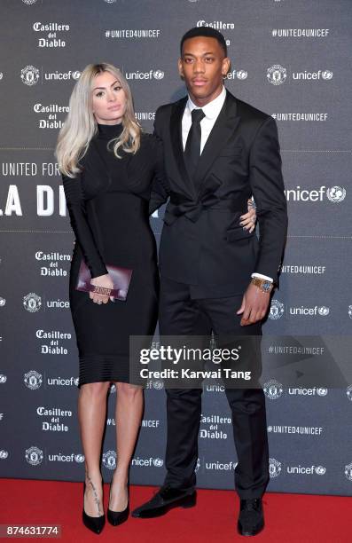 Melanie Da Cruz and Anthony Martial attend the United for Unicef Gala Dinner at Old Trafford on November 15, 2017 in Manchester, England.