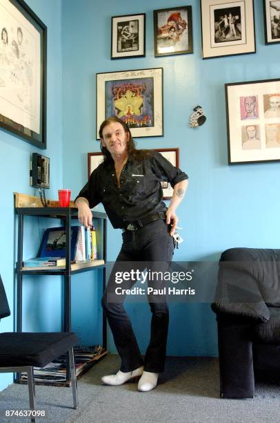 Year old Lemmy Kilmister lead singer of English rock group Motorhead in a recording studio March 12, 2001 in North Hollywood, Los Angeles, California...