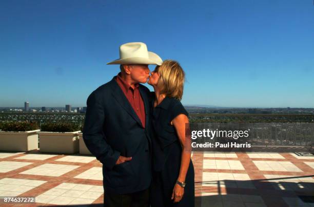 Larry Hagman is now 71 years old and has had a liver transplant, Linda Gray is 60 years old and a grandmother Photographed at the Wyndham Hotel, West...