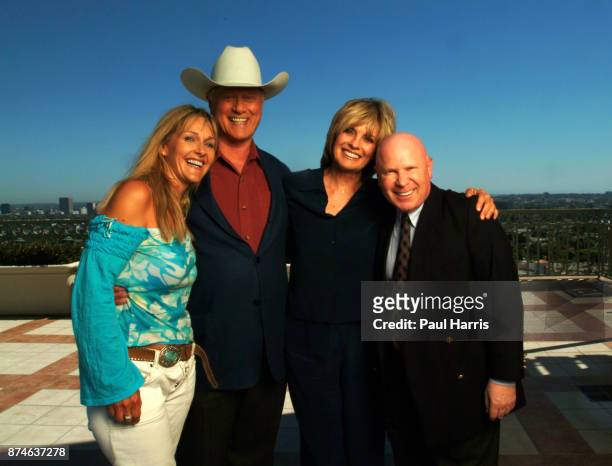 Larry Hagman is now 71 years old and has had a liver transplant, Linda Gray is 60 years old and a grandmother photographed with their publicist's at...