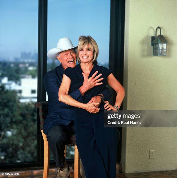 Larry Hagman is now 71 years old and has had a liver transplant, Linda Gray is 60 years old and a grandmother Photographed at the Wyndham Hotel, West...