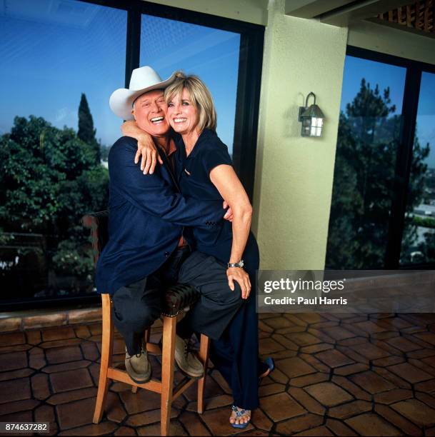 Larry Hagman is now 71 years old and has had a liver transplant, Linda Gray is 60 years old and a grandmother Photographed at the Wyndham Hotel, West...