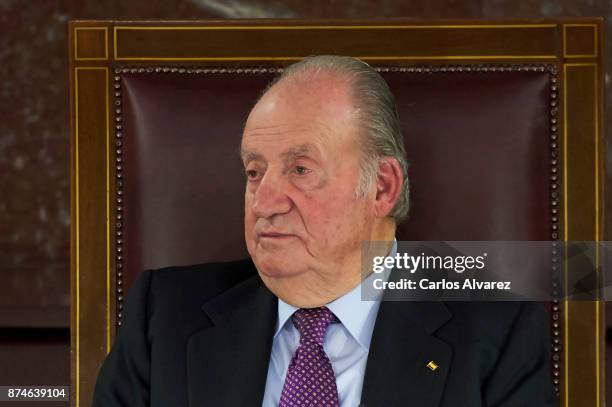 King Juan Carlos presides the FONDENA Award 2017 at the CESIC on November 15, 2017 in Madrid, Spain.