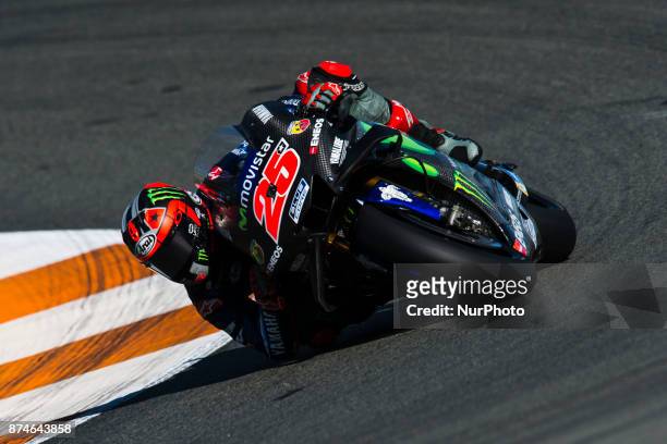 Maverick Viñales Movistar Yamaha MotoGP during the tests of the new season, MotoGP 2018. Circuit of Ricardo Tormo,Valencia, Spain. Wednesday 15th of...