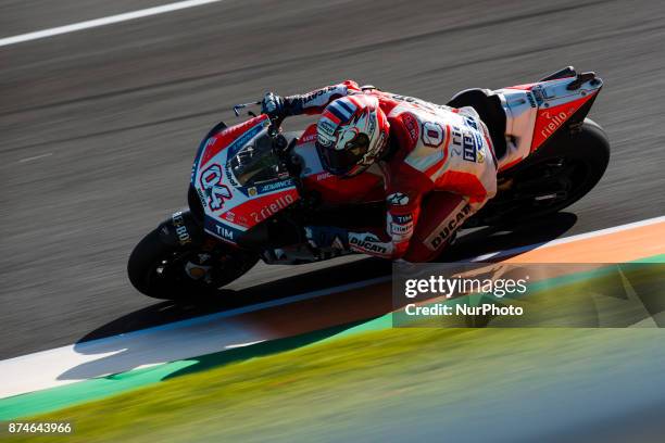 Andrea Dovizioso Ducati Team during the tests of the new season, MotoGP 2018. Circuit of Ricardo Tormo,Valencia, Spain. Wednesday 15th of november...