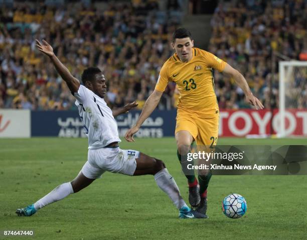 Nov. 15, 2017 : Tom Rogic of Australia competes during the FIFA world cup 2018 Qualifiers intercontinental Playoff match between Australia and...