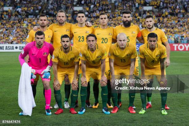 Nov. 15, 2017 : Players of Australia pose for a group photo during the FIFA world cup 2018 Qualifiers intercontinental Playoff match between...