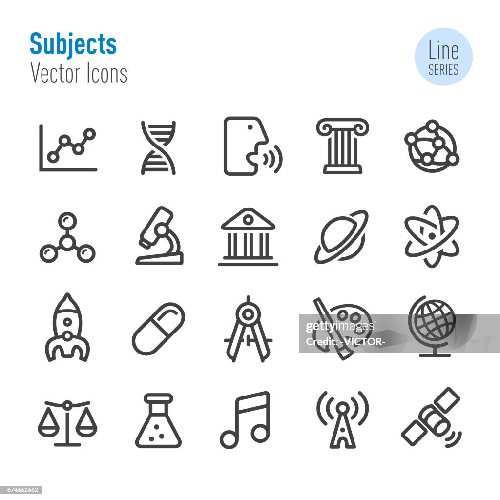 Educational Subjects Icons - Line Series