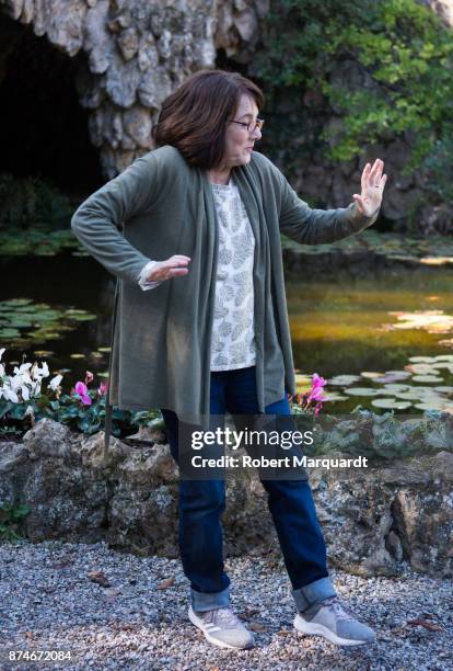 Paulina Garcia poses for the press on the set of her latest film 'Matar al Padre' on November 15, 2017 in Barcelona, Spain.