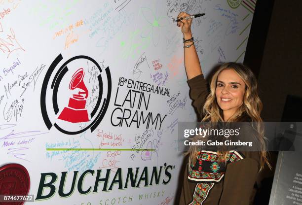 Karen Martinez attends the gift lounge during the 18th annual Latin Grammy Awards at MGM Grand Garden Arena on November 15, 2017 in Las Vegas, Nevada.