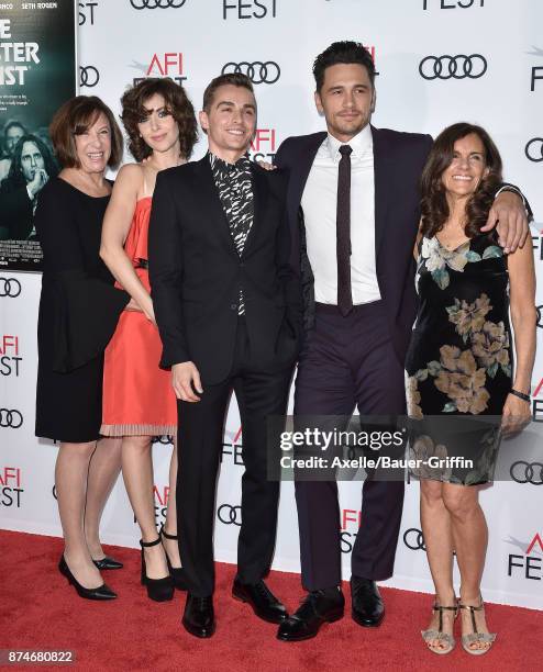 Joanne Schermerhom, actress Alison Brie, actor Dave Franco, director/actor James Franco and Betsy Franco-Feeney arrive at the AFI FEST 2017 presented...