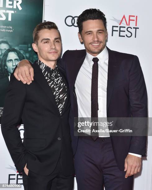 Actor Dave Franco and director/actor James Franco arrive at the AFI FEST 2017 presented by Audi - screening of 'The Disaster Artist' at TCL Chinese...