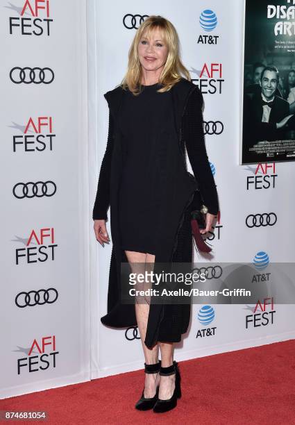 Actress Melanie Griffith arrives at the AFI FEST 2017 presented by Audi - screening of 'The Disaster Artist' at TCL Chinese Theatre on November 12,...