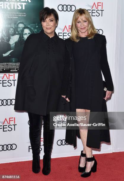 Personality Kris Jenner and actress Melanie Griffith arrive at the AFI FEST 2017 presented by Audi - screening of 'The Disaster Artist' at TCL...