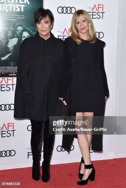 Personality Kris Jenner and actress Melanie Griffith arrive at the AFI FEST 2017 presented by Audi - screening of 'The Disaster Artist' at TCL...