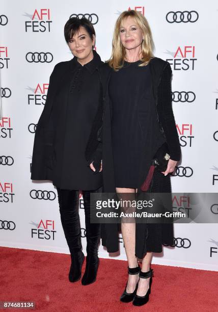 Personality Kris Jenner and actress Melanie Griffith arrive at the AFI FEST 2017 presented by Audi - screening of 'The Disaster Artist' at TCL...