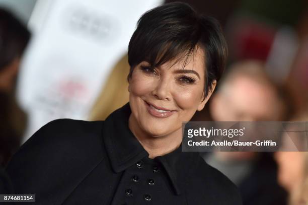 Personality Kris Jenner arrives at the AFI FEST 2017 presented by Audi - screening of 'The Disaster Artist' at TCL Chinese Theatre on November 12,...