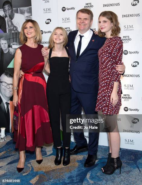 Julia Stringer, Rob Stringer and Family attending the 26th annual Music Industry Trust Awards held at The Grosvenor House Hotel on November 6, 2017...