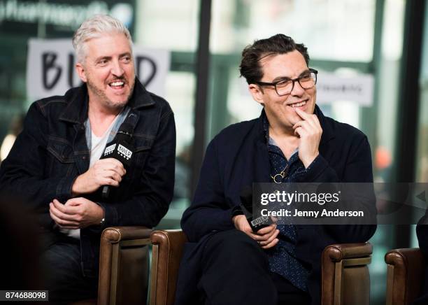 Anthony McCarten and Joe Wright attend AOL Build Series at Build Studio on November 15, 2017 in New York City.