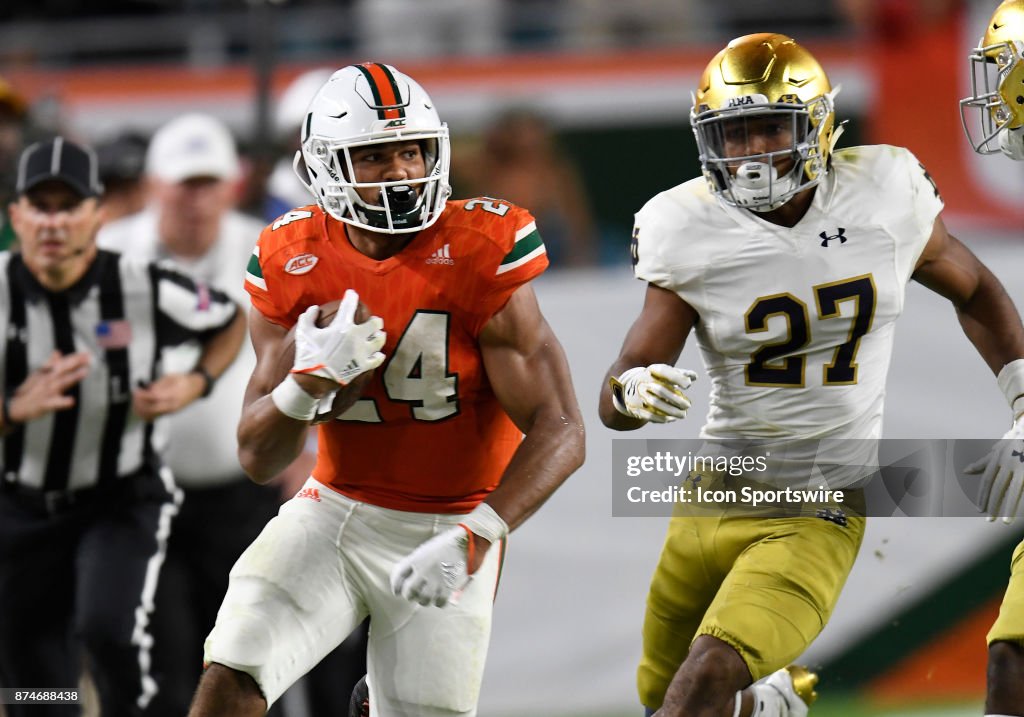 COLLEGE FOOTBALL: NOV 11 Notre Dame at Miami