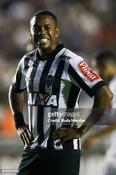 Robinho of Atletico MG reacts during a match between Vasco da Gama and Atletico MG as part of Brasileirao Series A 2017 at Sao Januario Stadium on...