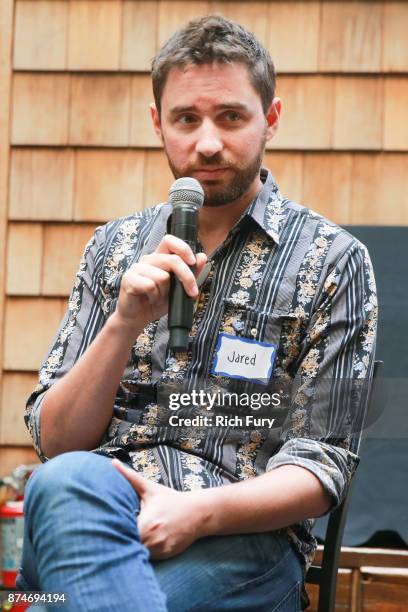 Director Jared Moshe speaks during DIRECTV Presents The Directors Table with A24 and IndieWire at Wood & Vine on November 15, 2017 in Hollywood,...