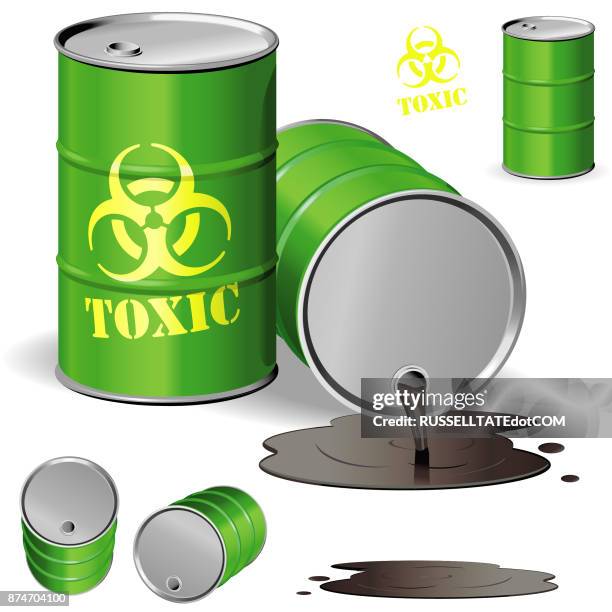 toxic drum - oil drum stock illustrations