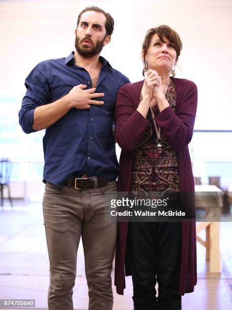 Cooper Grodin and Beth Leavel attends the press presentation for The Holiday Return of the Broadway Hit Musical 'Annie' at the New 42nd Street...