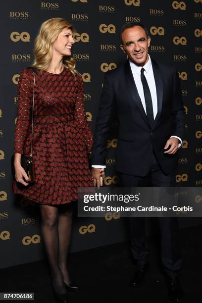 Nikos Aliagas and his companion Tina Grigoriou attend GQ Men Of The Year Awards 2017, at Le Trianon on November 15, 2017 in Paris, France.