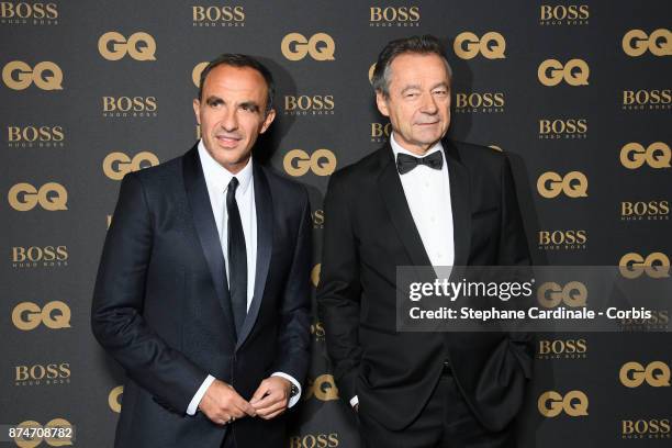 Presenter of the year Nikos Aliagas and Michel Denisot attend the GQ Men Of The Year Awards 2017, at Le Trianon on November 15, 2017 in Paris, France.