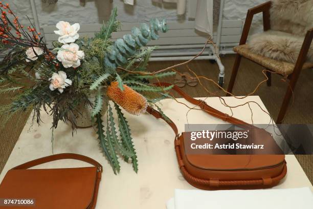 Handbags on display at Dinner to Celebrate Jenni Kaynes Tribeca Boutique with Amy Astley and Meredith Melling at 20 Harrison Street on November 15,...