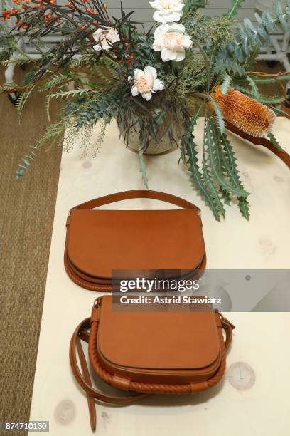 Handbags on display at Dinner to Celebrate Jenni Kaynes Tribeca Boutique with Amy Astley and Meredith Melling at 20 Harrison Street on November 15,...