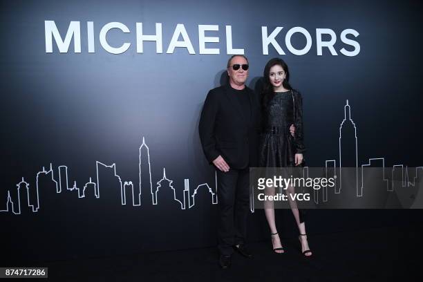 Designer Michael Kors and actress Yang Mi attend Michael Kors activity on November 15, 2017 in Shanghai, China.