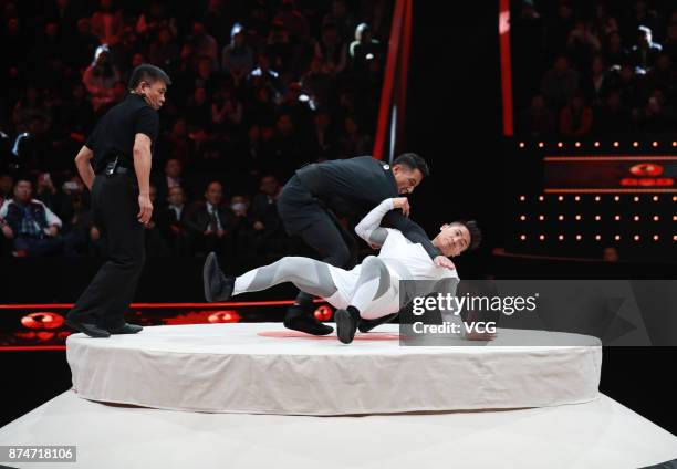 Candidates compete during a television variety show on November 15, 2017 in Beijing, China.