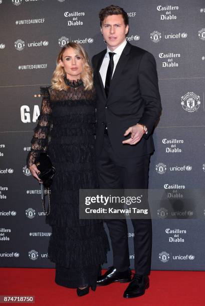 Victor Lindelof and Maja Nilsson attend the United for Unicef Gala Dinner at Old Trafford on November 15, 2017 in Manchester, England.